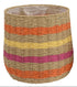 Mand touw - L 33x30cm - oranje /roze