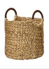 Mand m/ houten handvaten - M 30x37cm - naturel