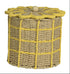 Mand m/ deksel papier - S 20x20cm - naturel/ geel