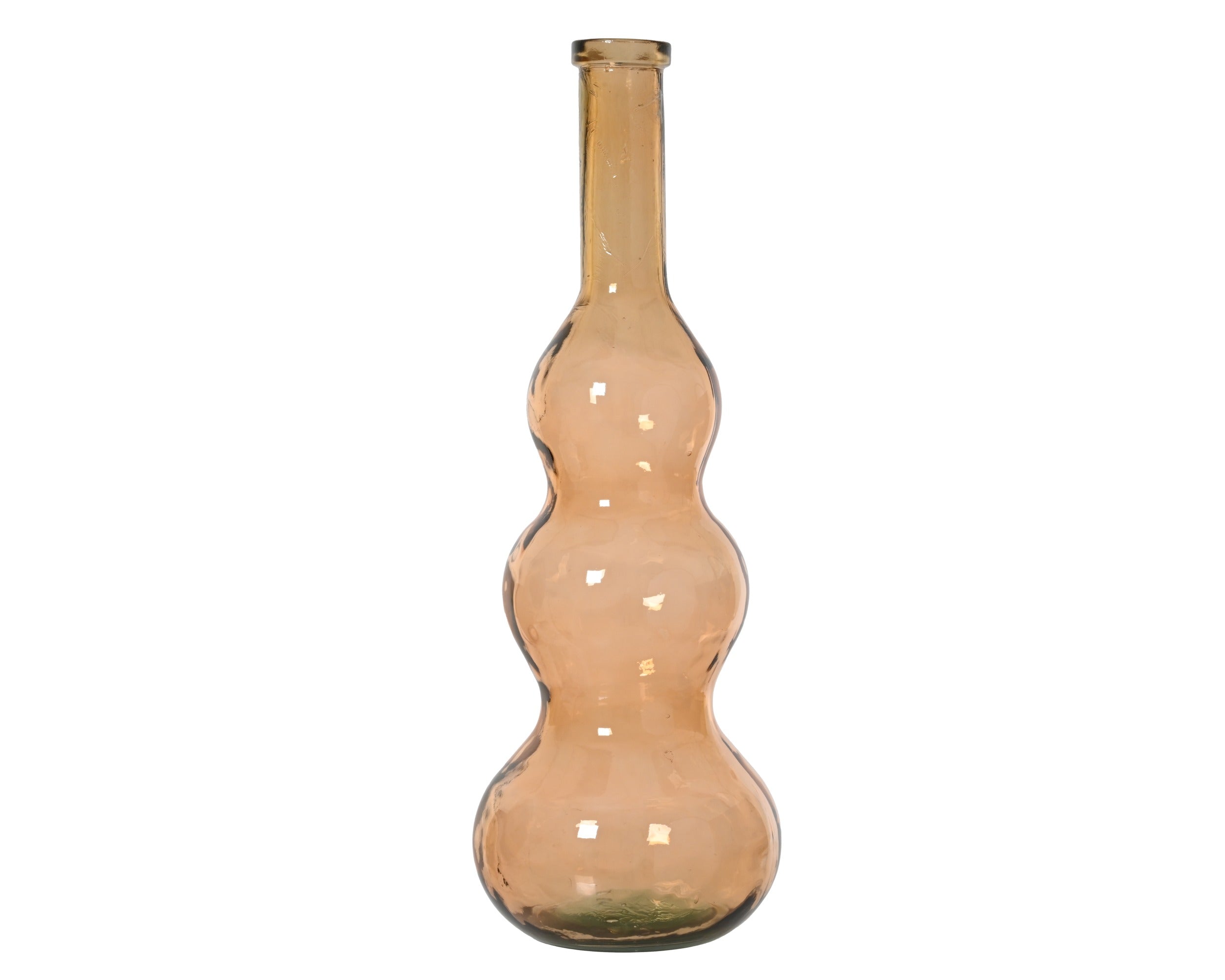 Vaas recycled glas - 26,5x75cm - perzik