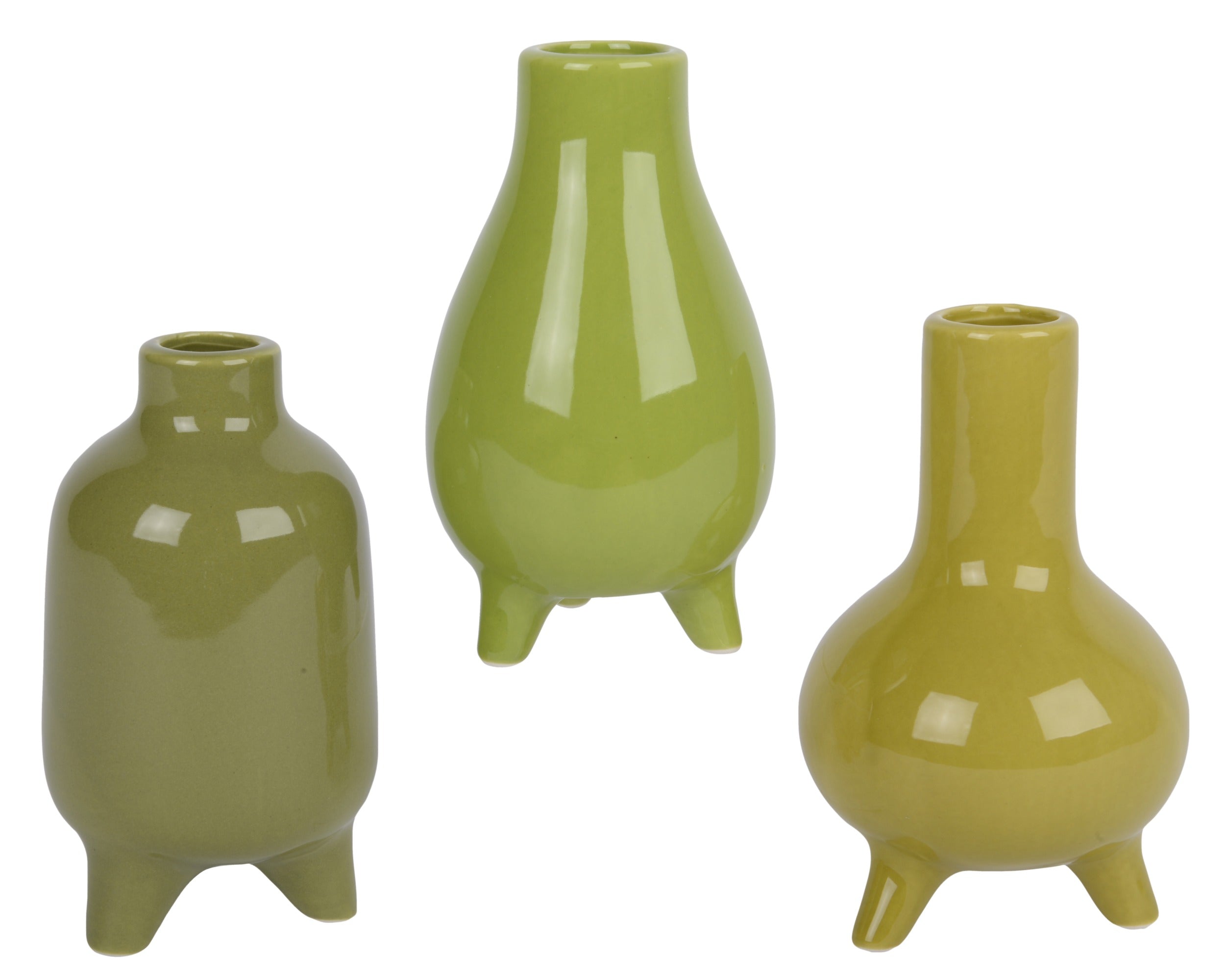 Vaas porselein - 7,5x13cm - groen - ass. (prijs per stuk)