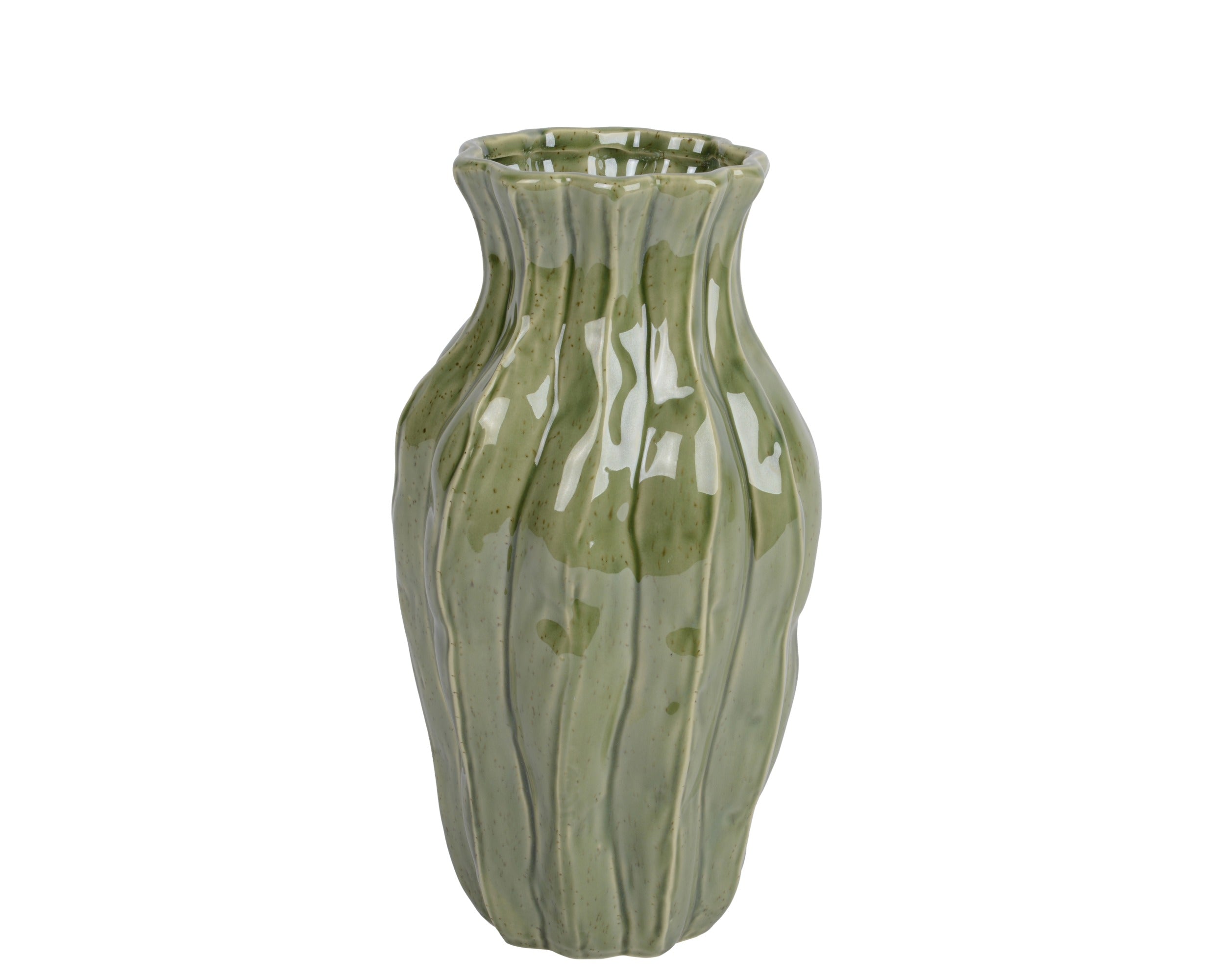 Vaas porselein - 14,5x26cm - groen