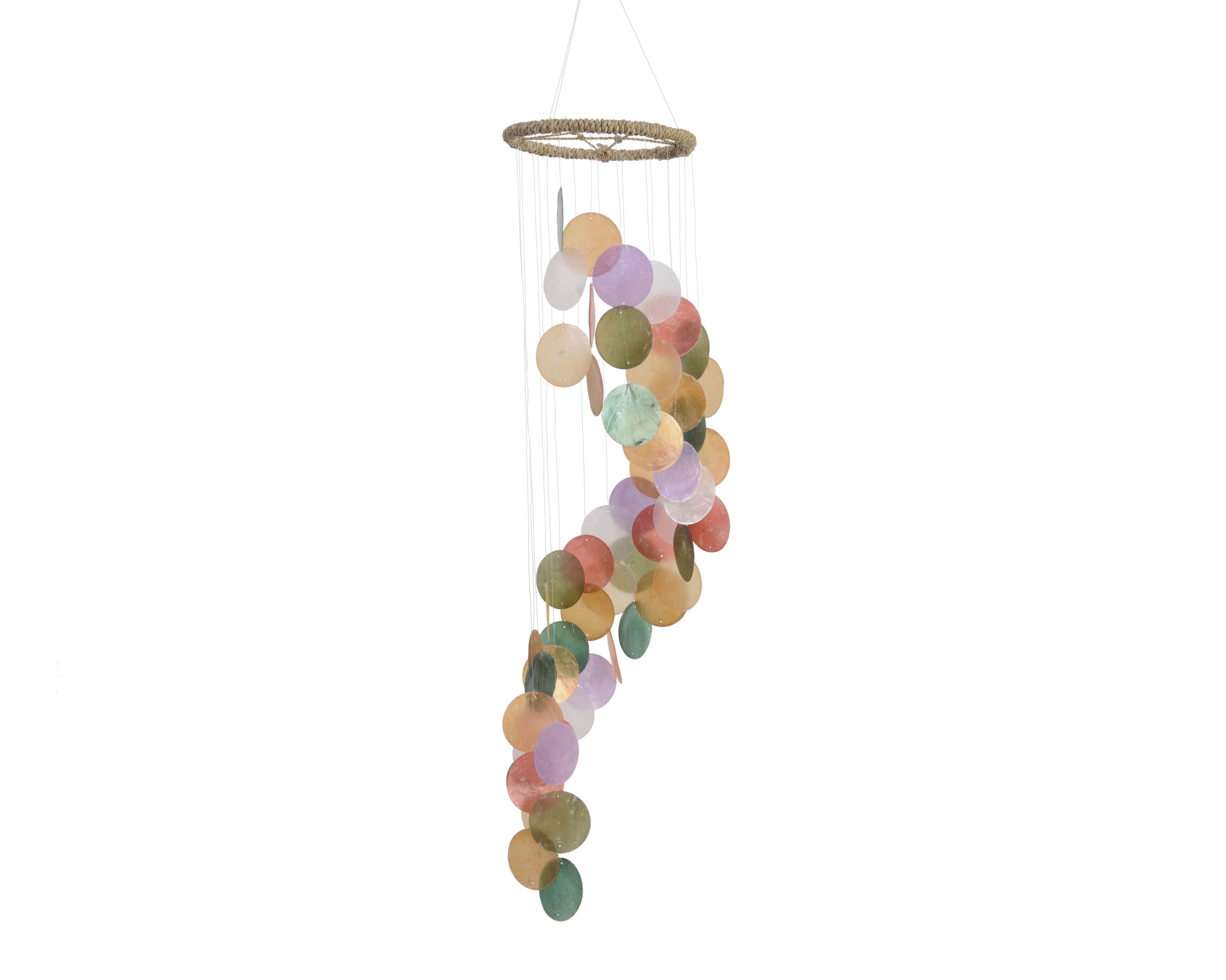 Windmobiel capiz schelpen - 14,5x62cm - multi