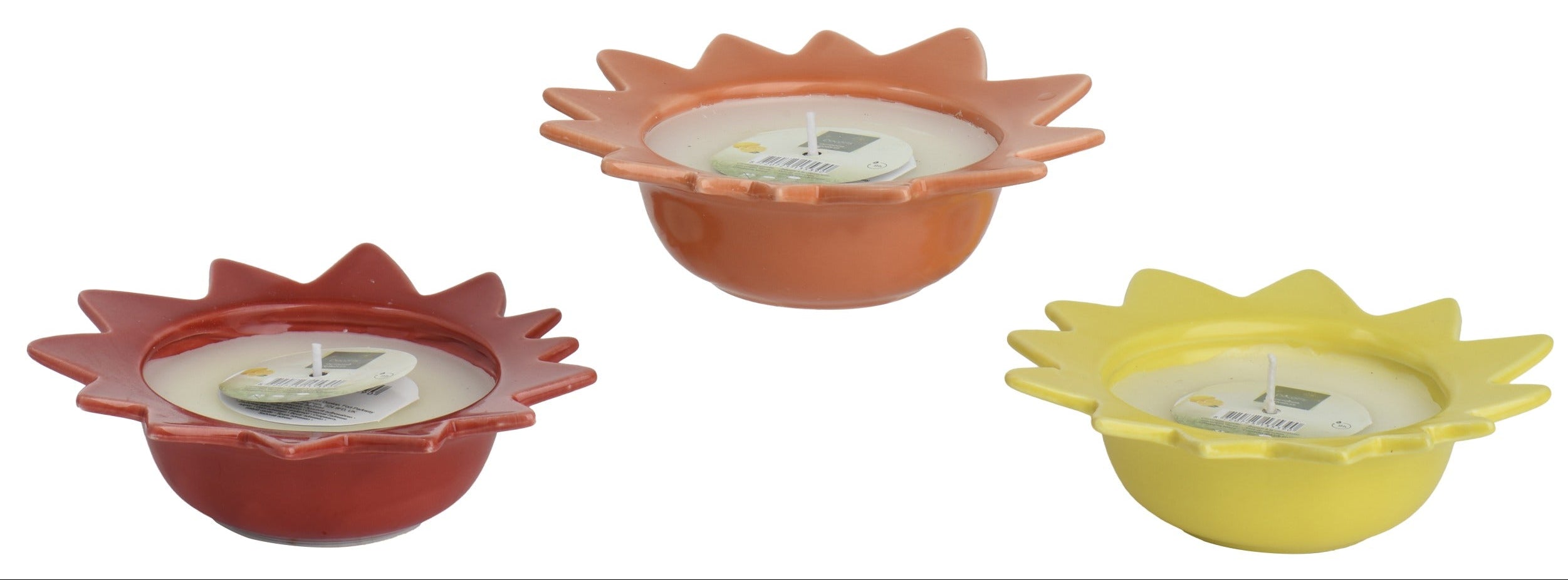 Citronella kaars in pot buiten - 14,3x4,4cm - ass. (prijs per stuk)