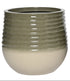Jamie bloempot recycled plastic - L 53x49cm - groen/ wit