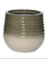 Jamie bloempot recycled plastic - S 30x27,5cm - groen/ wit