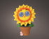 Solarverlichting bloem in pot outdoor - 10,5x15,5x21,5cm - geel