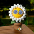 Solarverlichting bloem in pot outdoor - 10,5x15,5x22cm - wit/geel