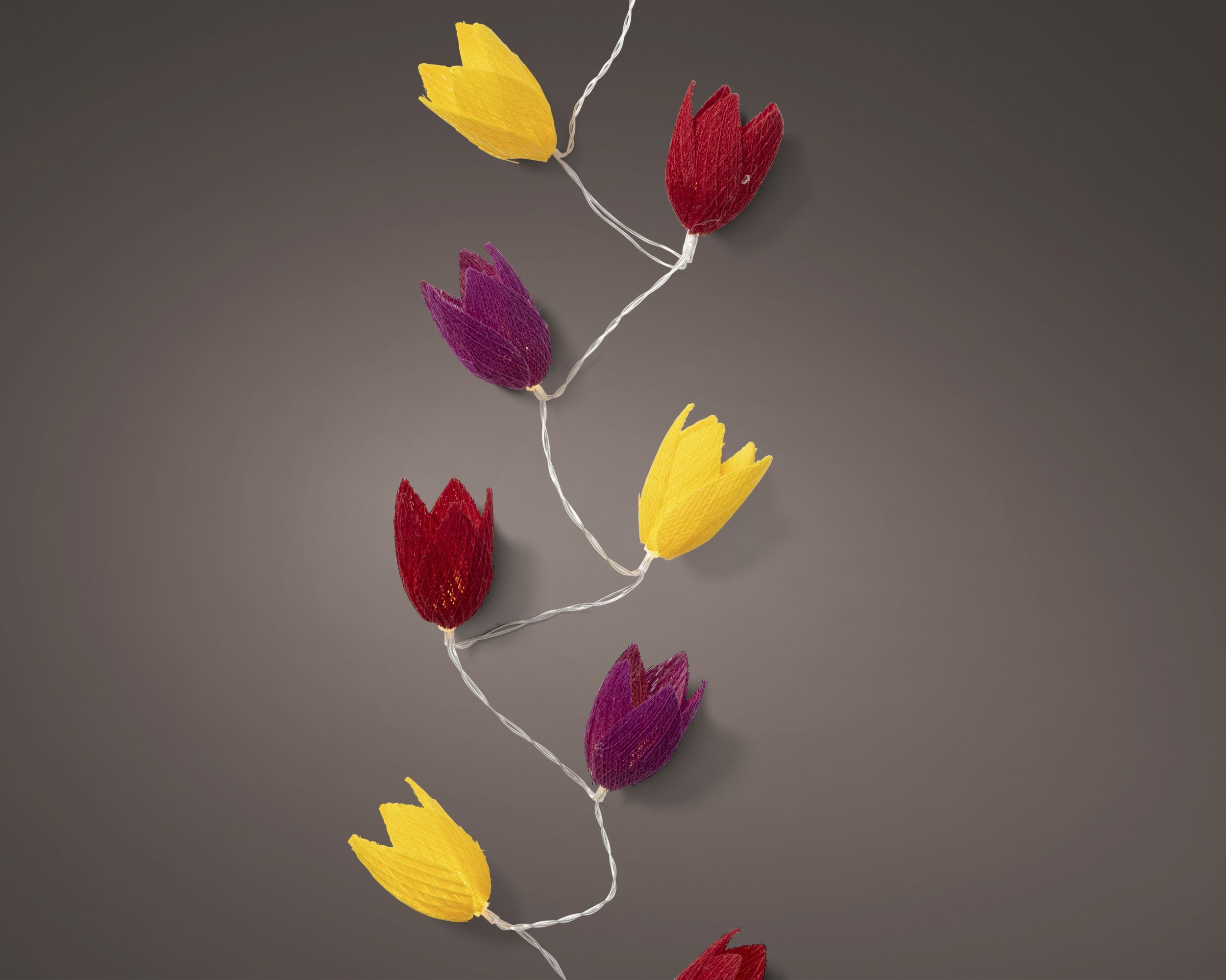 LED lichtslinger tulpen outdoor - 140cm 15L - multi/warm wit