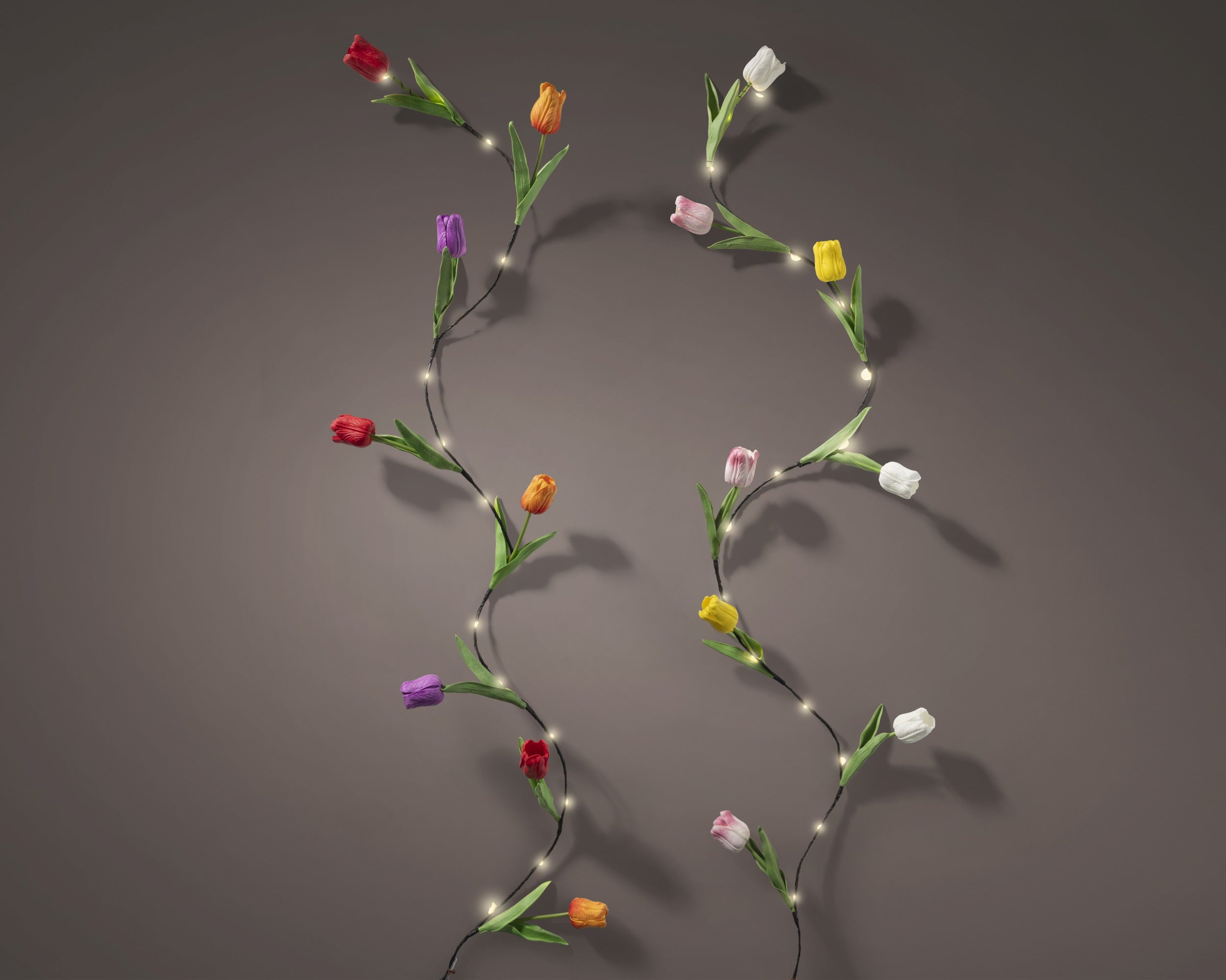 LED lichtslinger tulpen outdoor - 150cm 16L - multi/warm wit (prijs per stuk)