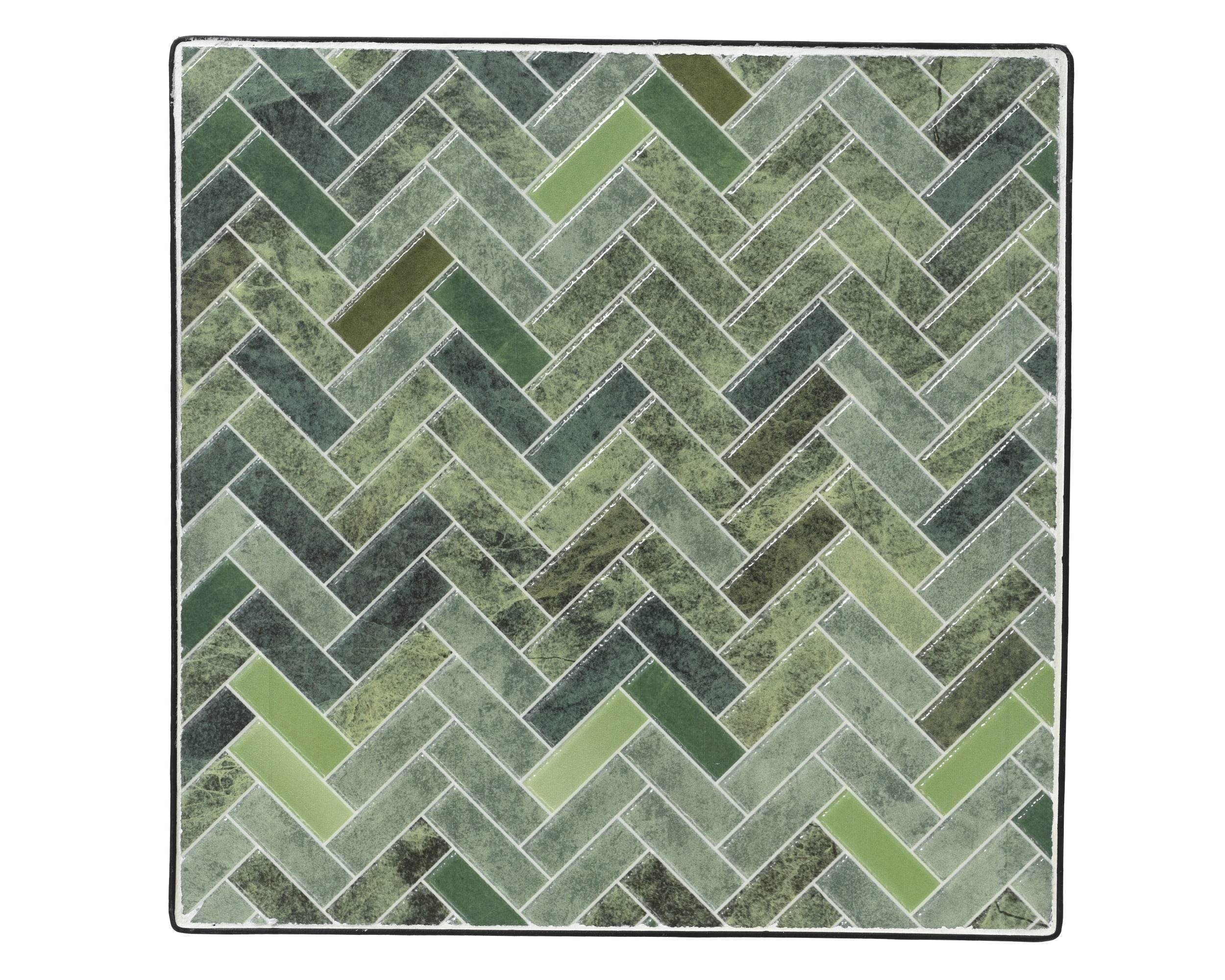 Plantentafel outdoor mozaiek - S 34x62cm - zwart/ groen