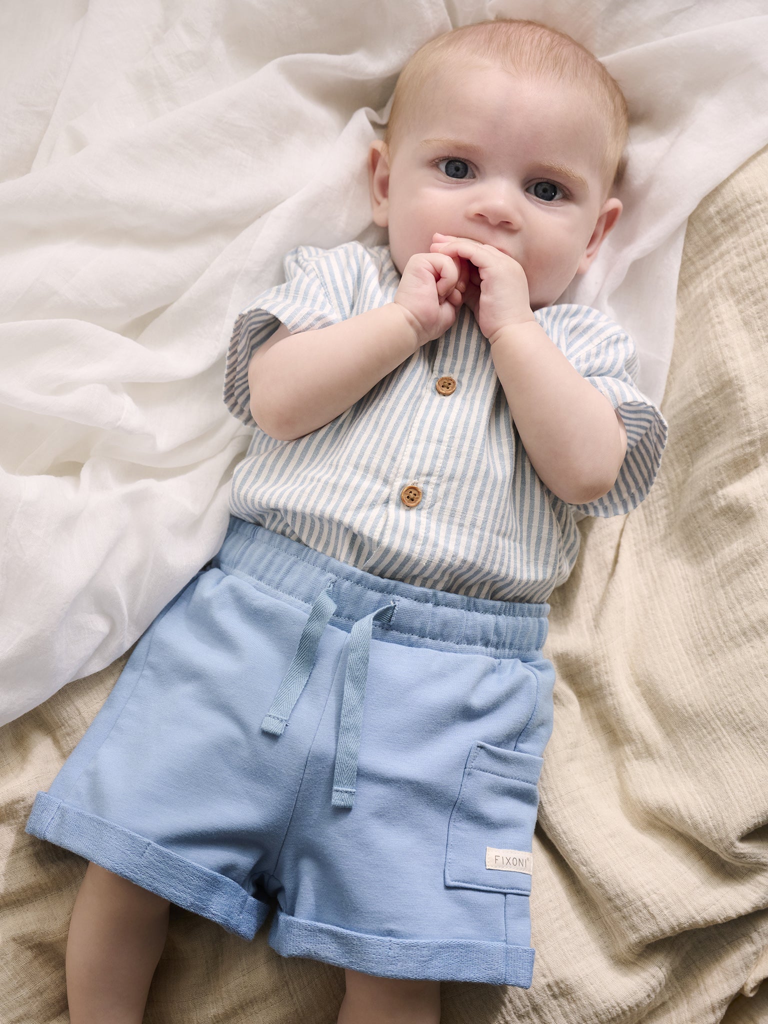 FIXONI Boy body shirt SS woven - mountain - 68