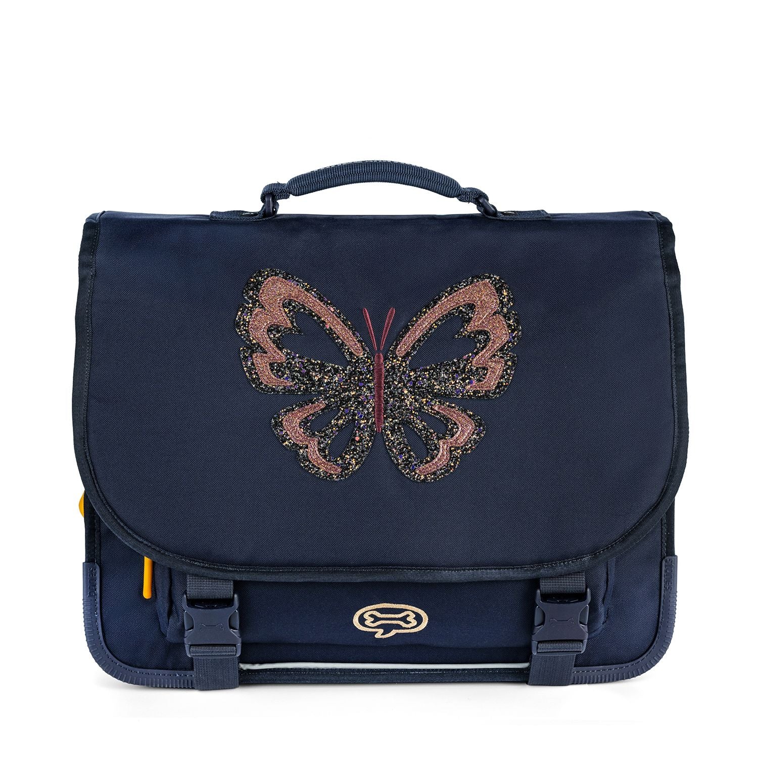 STONES&BONES Cedar schooltas - Glitter butterfly navy