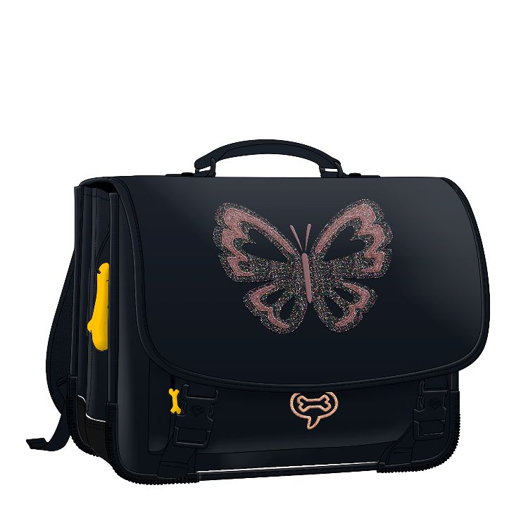 STONES&BONES Lily schooltas - Glitter butterfly navy