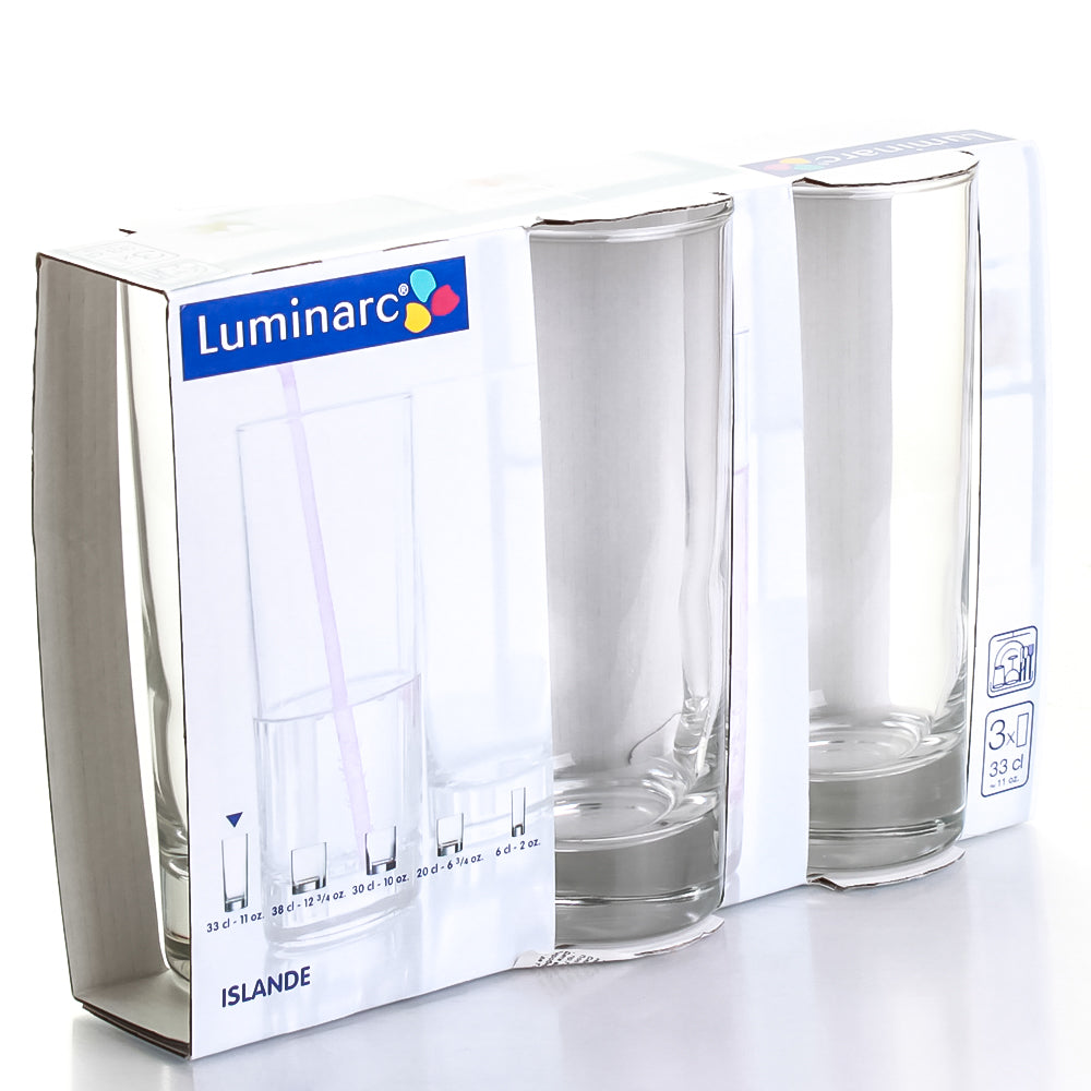 LUMINARC Islande - 3 hoge glazen 33cl tu uc nu per 6 sstuks J33116