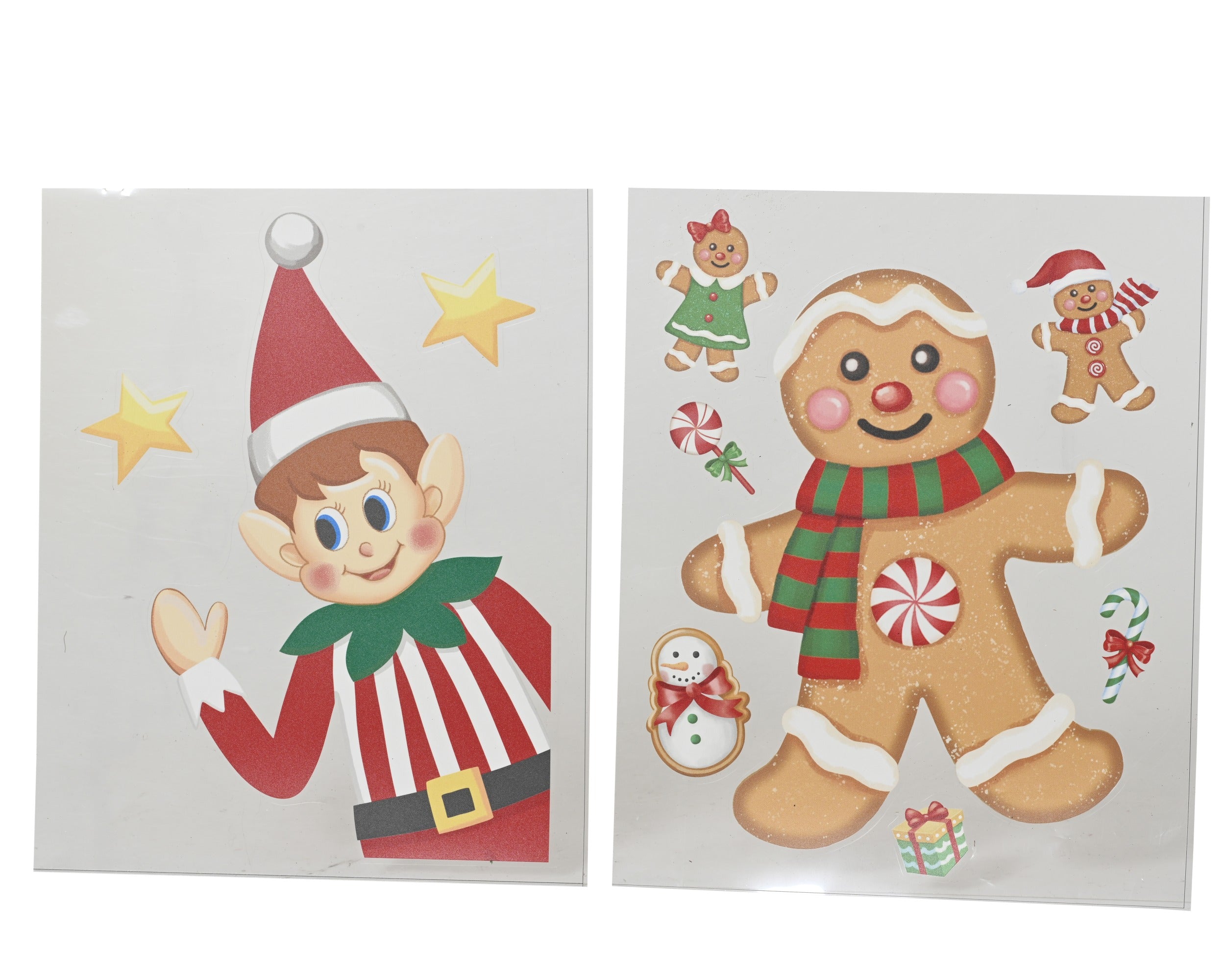 Kerst sticker peperkoek, elf - ass. (prijs per stuk)