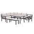 GARDEN IMPRESSIONS Corsica lounge dining set 4dlg links - carbon black/ deser sand/ slate grey keramisch glas