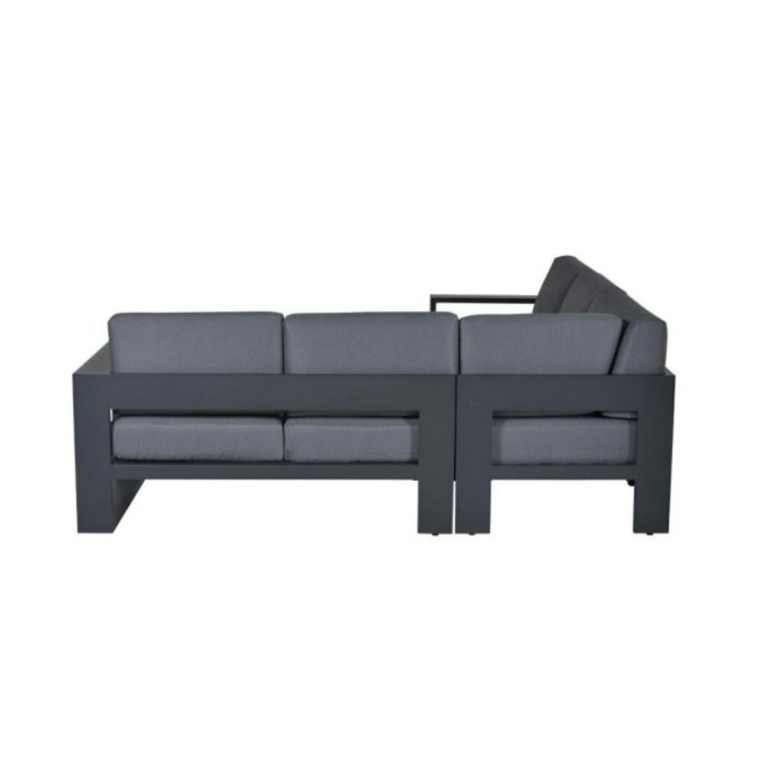 GARDEN IMPRESSIONS - CUBE Loungeset hoek 3dlg- carbon/ reflex black   235x235x85cm  TU UC