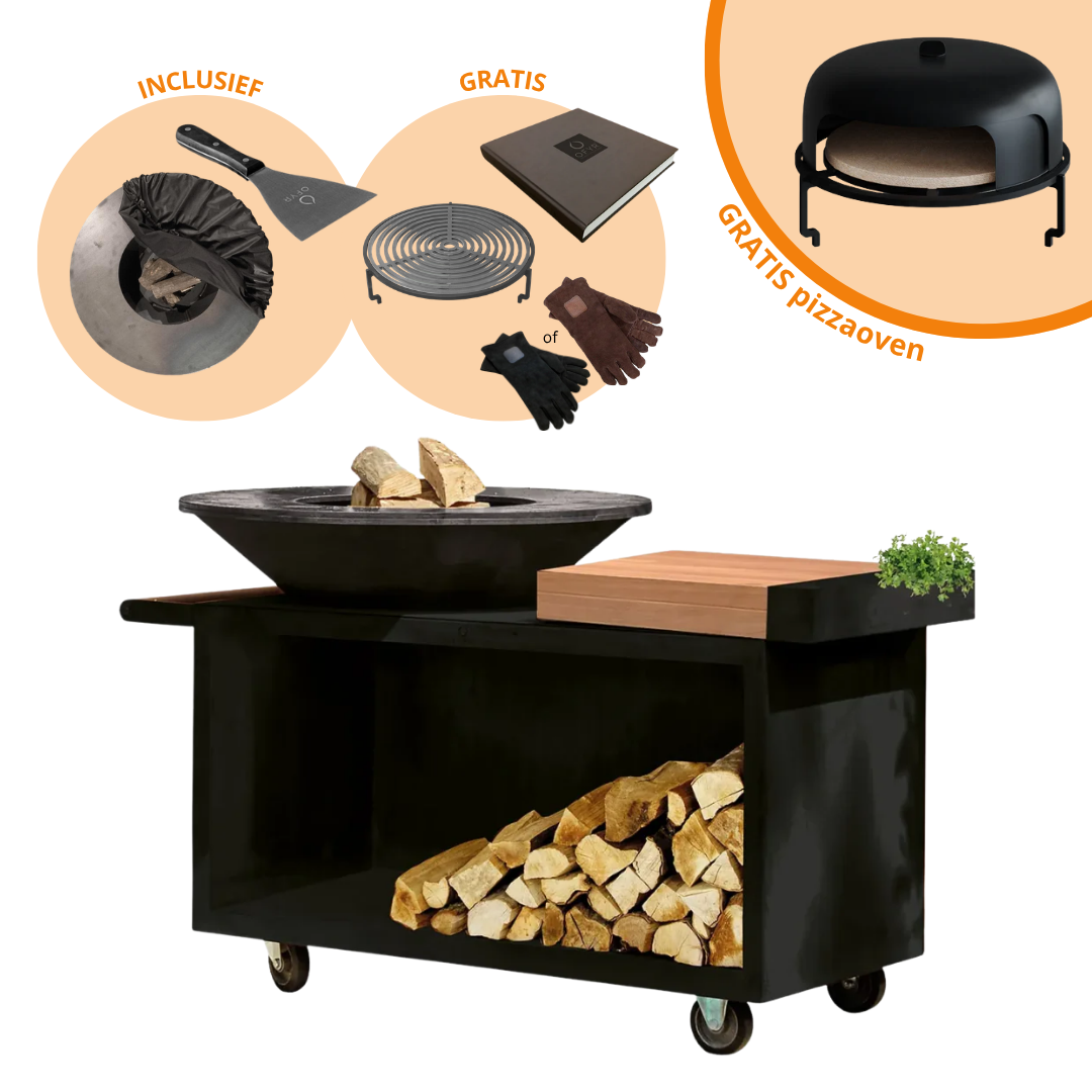 OFYR Island Black Pro Teak Wood 100 INCLUSIEF SOFT COVER BLACK + SPATEL