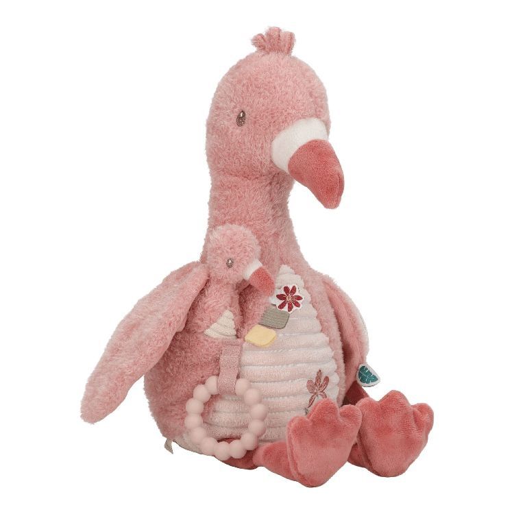LITTLE DUTCH Safari Friends activiteitenknuffel flamingo - roze