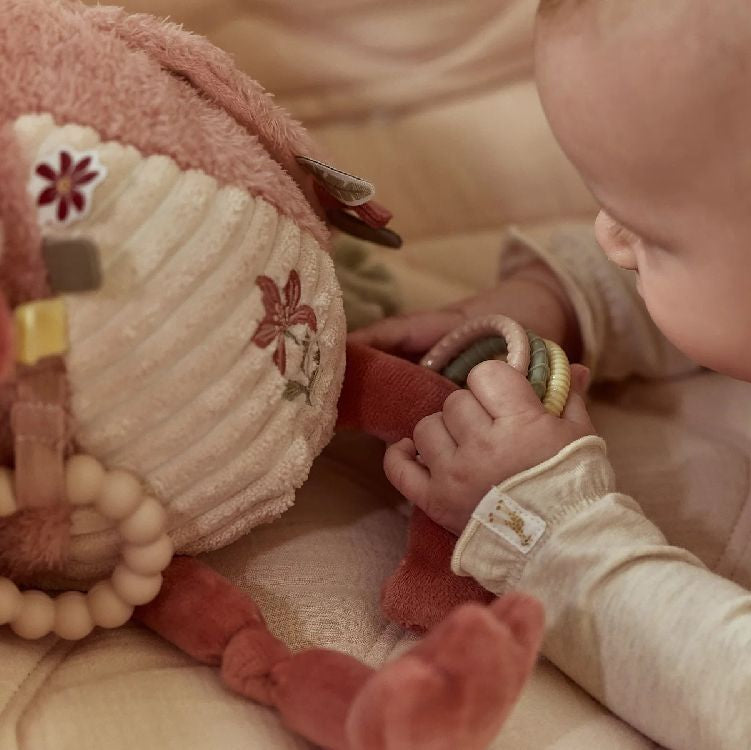 LITTLE DUTCH Safari Friends activiteitenknuffel flamingo - roze