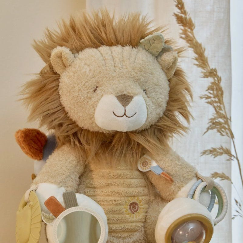 LITTLE DUTCH Safari Friends activiteitenknuffel leeuw - geel