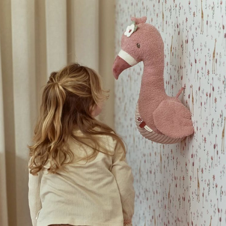 LITTLE DUTCH Safari Friends dierenkop flamingo - roze