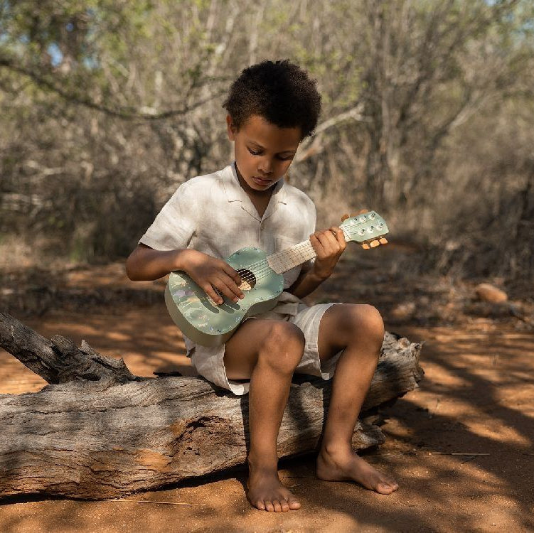 LITTLE DUTCH Safari Friends houten gitaar - groen