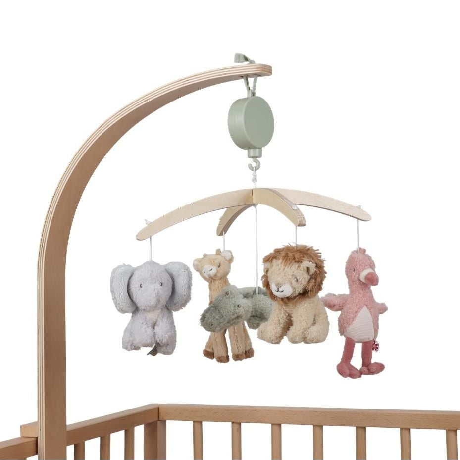 LITTLE DUTCH Safari Friends houten muziekmobiel