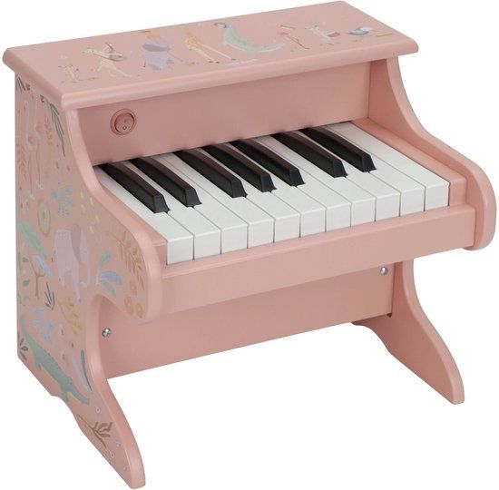 LITTLE DUTCH Safari Friends houten piano - roze