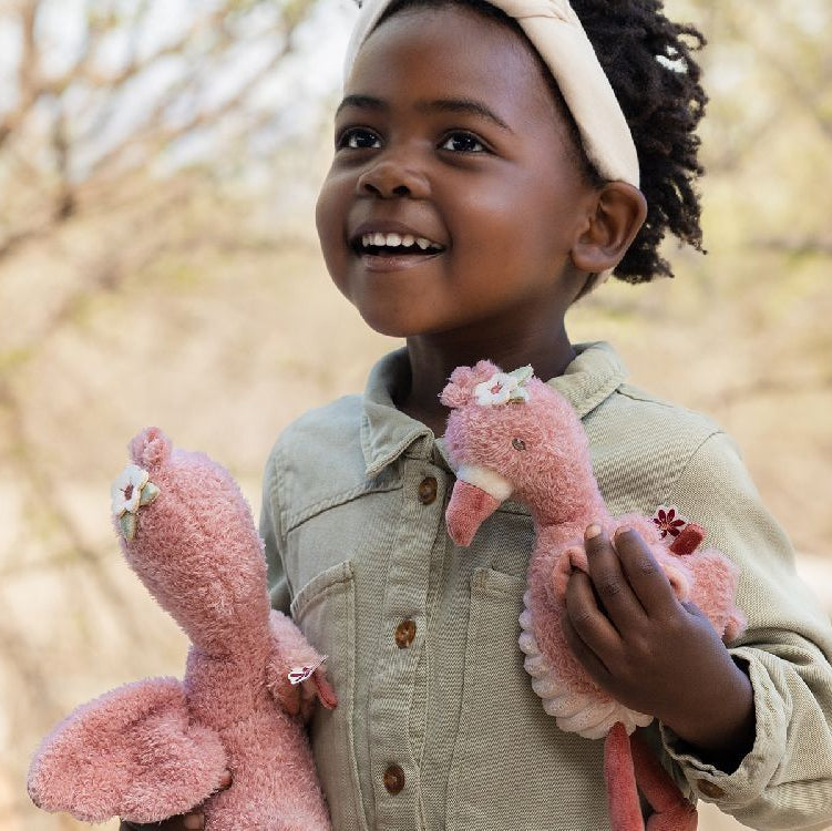 LITTLE DUTCH Safari Friends knuffel flamingo 17 cm - roze