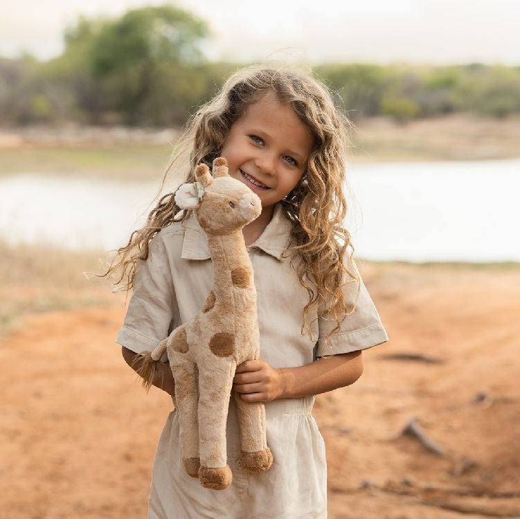 LITTLE DUTCH Safari Friends knuffel giraf - geel