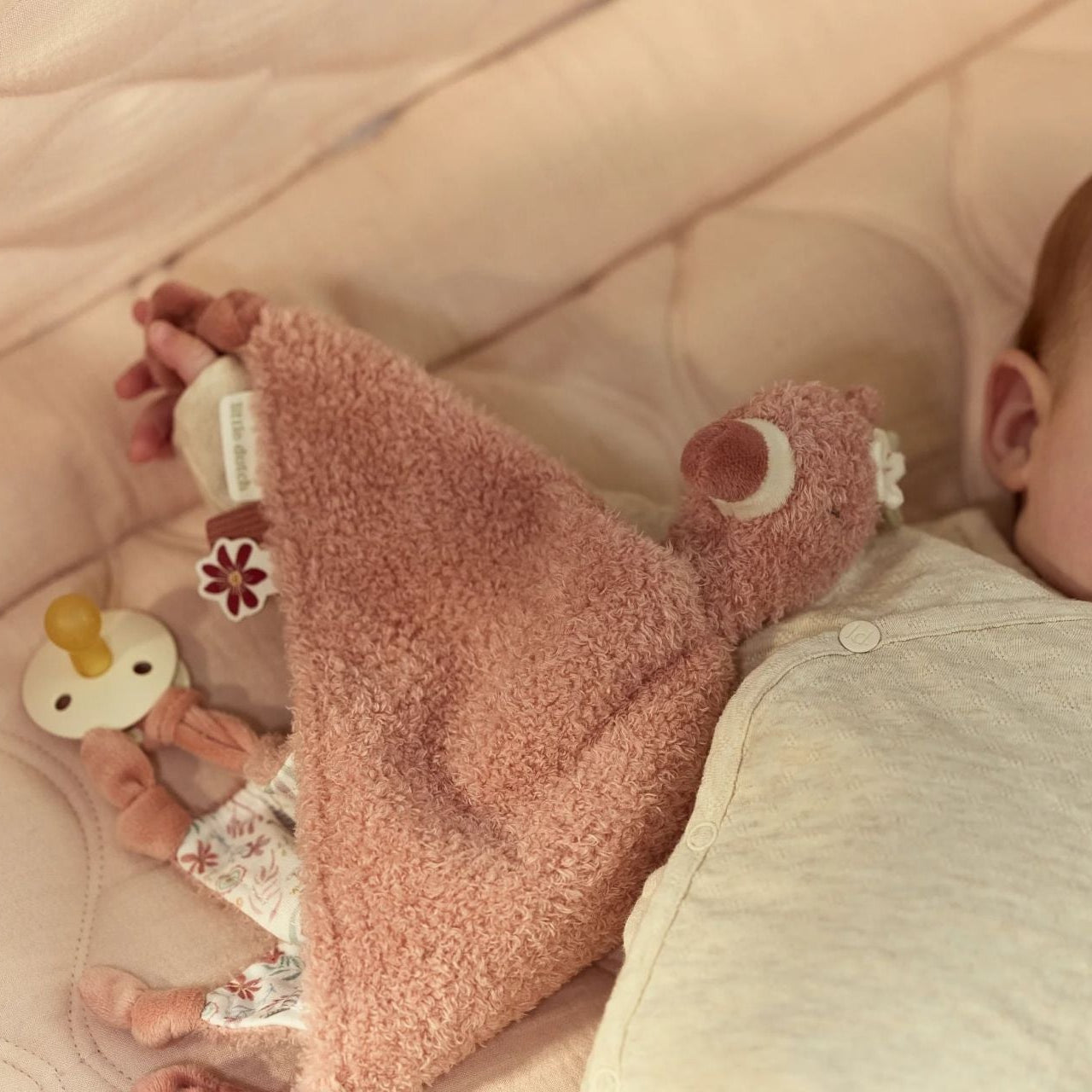 LITTLE DUTCH Safari Friends knuffeldoekje flamingo - roze