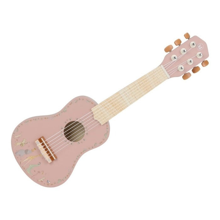 LITTLE DUTCH safari Friends houten gitaar - roze