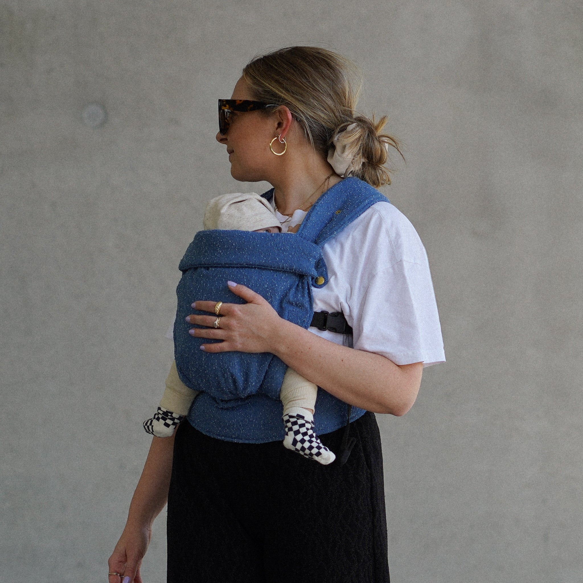 MONKOSE Heiwa baby draagzak - denim dots