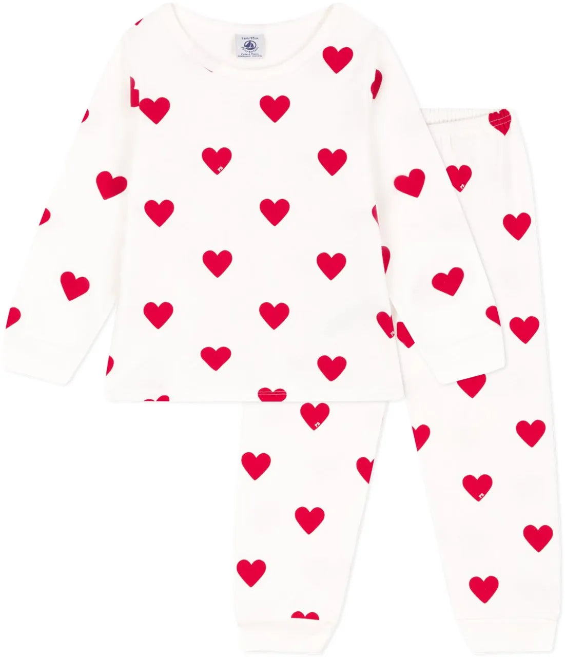 PETIT BATEAU Pyjama m/hartjesprint - 2y