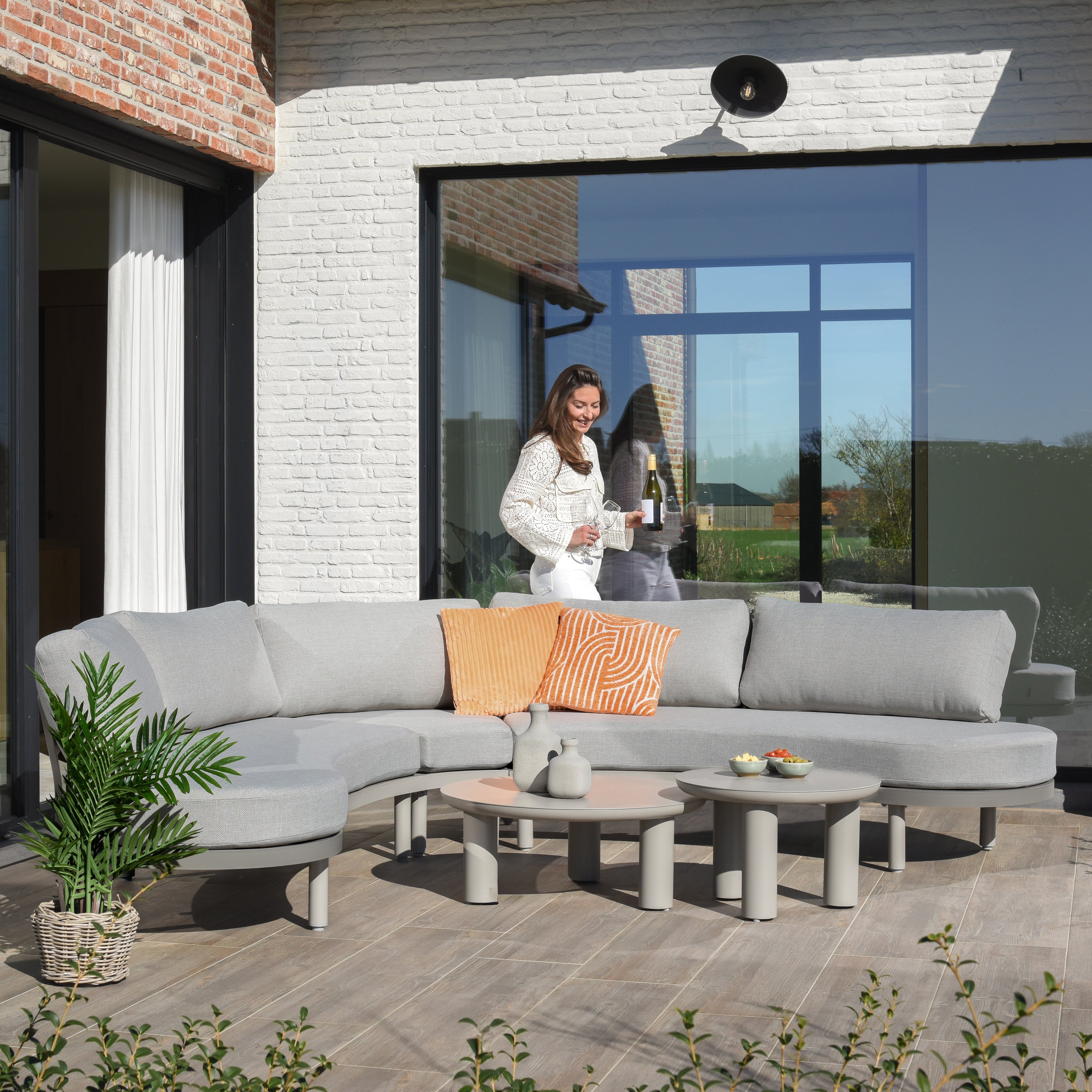 POTENZA Loungeset 3-delig - taupe valley sand met 2 elefante tafeltjes