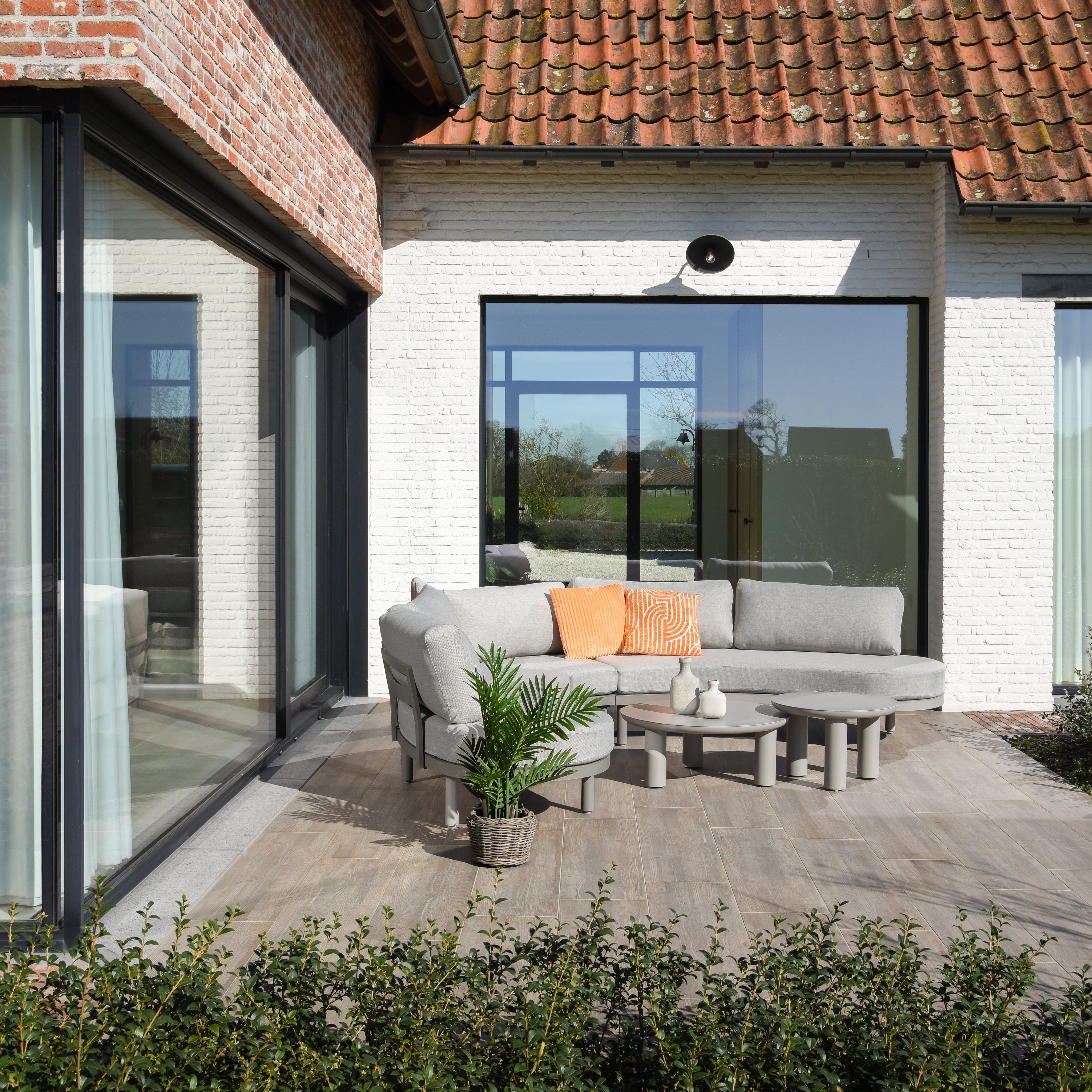 POTENZA Loungeset 3-delig - taupe valley sand met 2 elefante tafeltjes