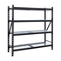 PRACTO Heavy Duty rek industrieel 200x200x60cm - 500kg - zwart zwart 4 legbaren metalen stapelrek