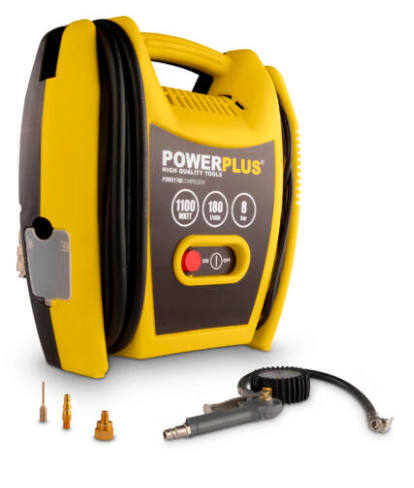 POWERPLUS Compressor 1100W 6ACC 1.5PK geen olie