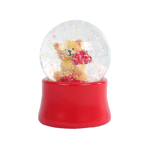 Sneeuwbol love - 5.5x5x7cm - rood ass.  (prijs per stuk)