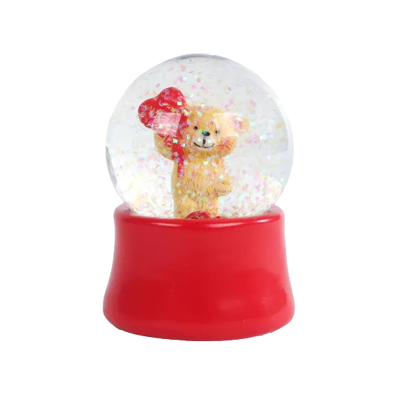 Sneeuwbol love - 5.5x5x7cm - rood ass.  (prijs per stuk)
