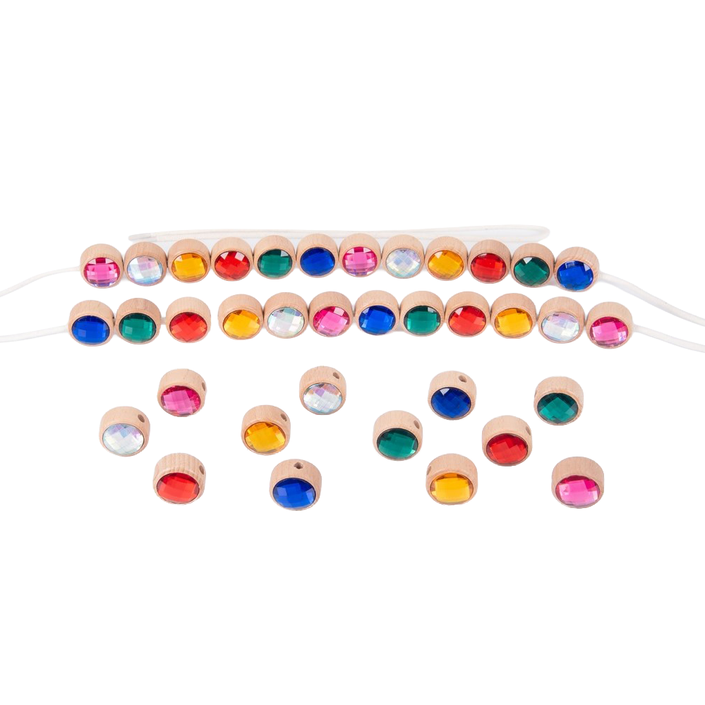 TICKIT Houten rijg juwelen - 36st. 33074075