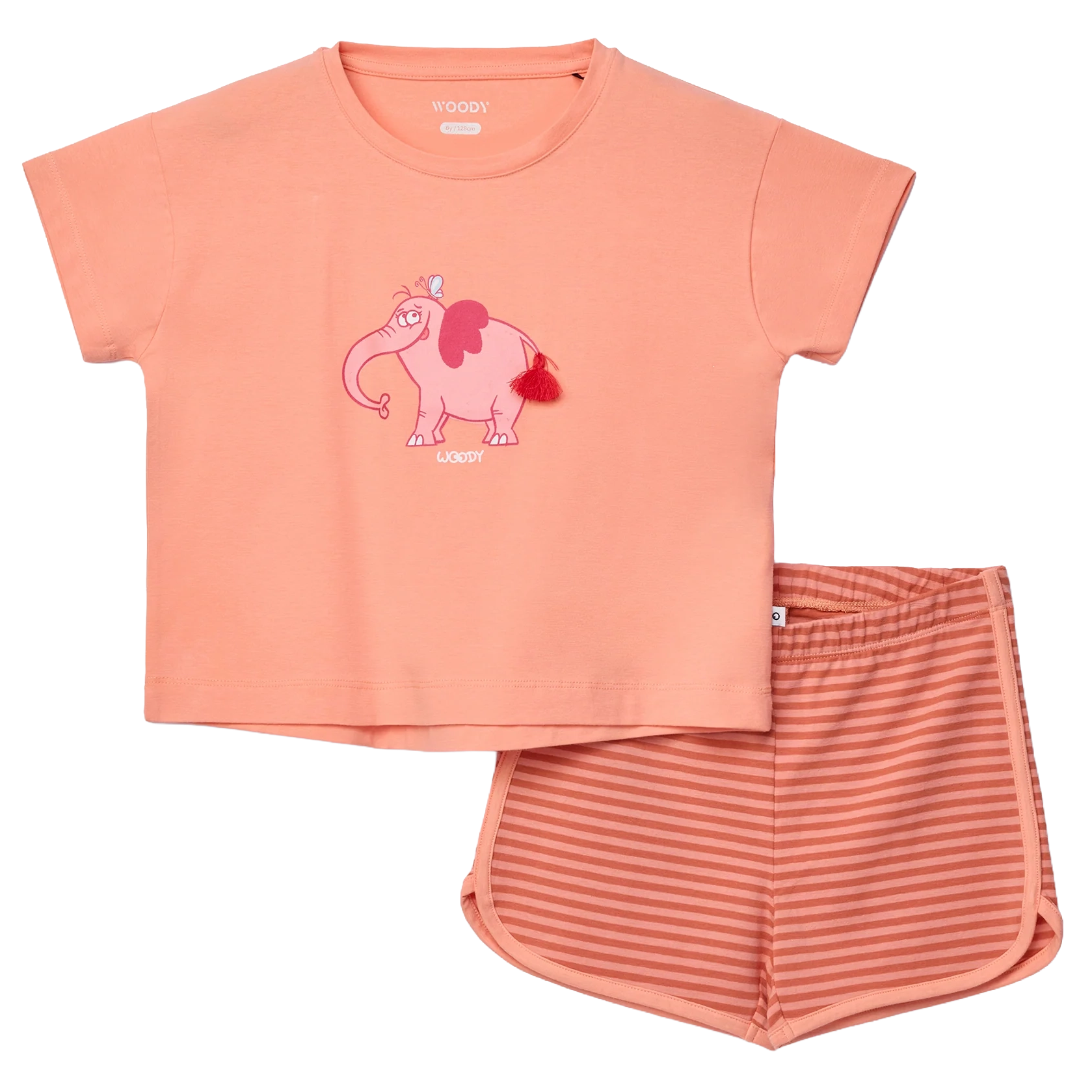 WOODY Meisjes pyjama - perzikoranje - 6m